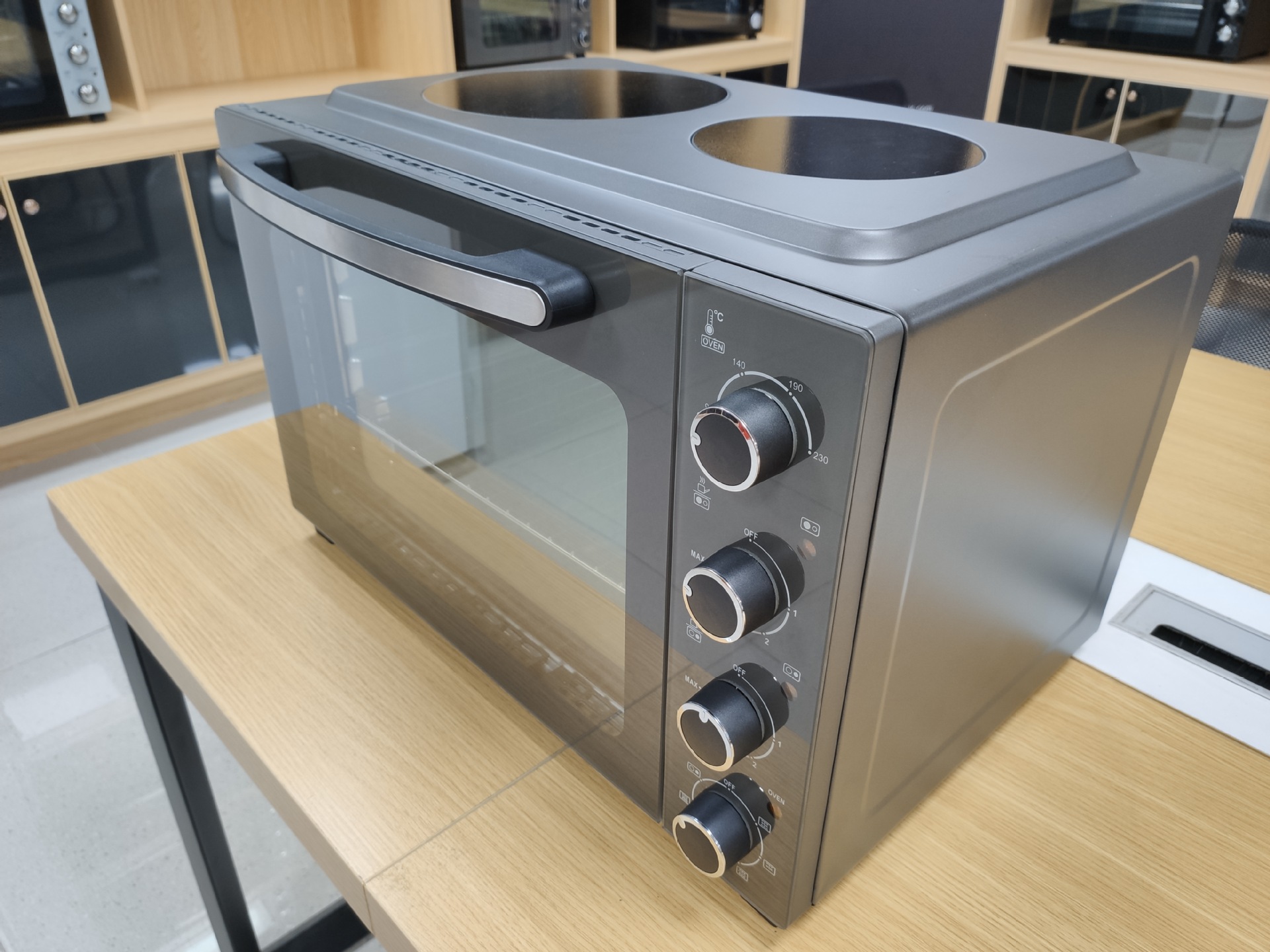 48 litros horno de doble cabeza de gran capacidad horno vertical multifuncional horno eléctrico doméstico fuente de fuerza de fábrica al por mayor fijación