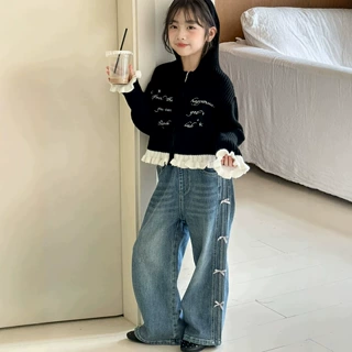 小红鱼女童毛衣2026秋季新款儿童秋装针织开衫亲子装上衣连帽外套