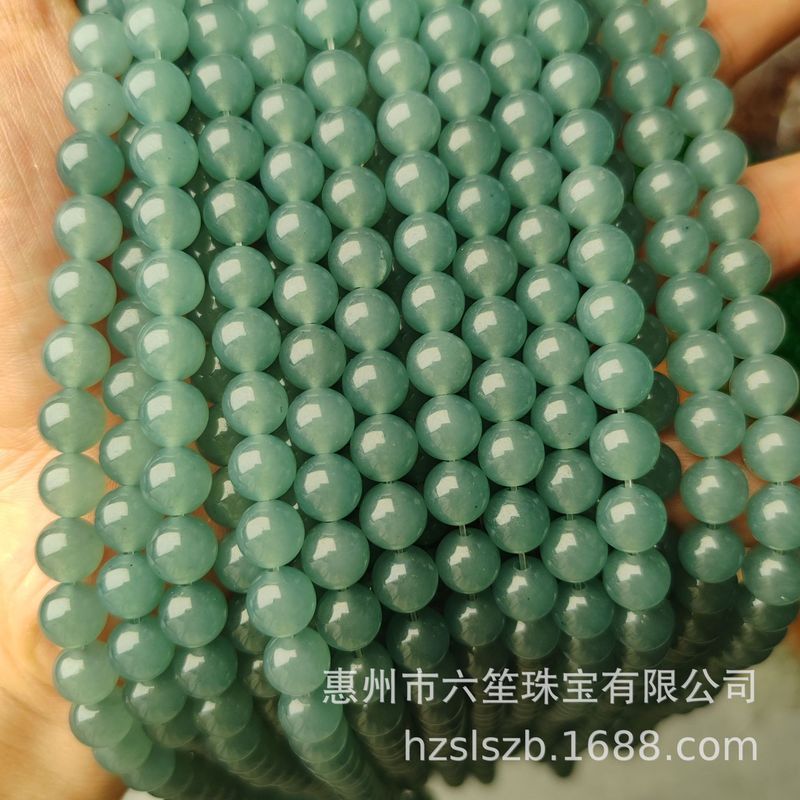 高仿晴水和田玉玉髓散珠批发 手工diy饰品配件青海玉危料蓝水串珠|undefined