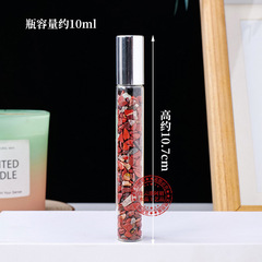 Natural Crystal Tumbled Bead Essential Oil Bottle | Portable Perfume Glass Bottle | Aromatherapy Vial with Rollerball | Decorative Item Wholesale