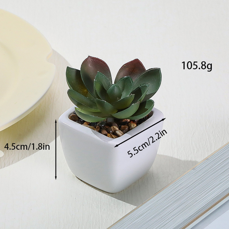 Simulación transfronteriza de porcelana floc de macetas pequeñas macetas verdes de mesa decoración ornamentos artesanías bonsai spot directo