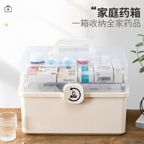 Younai family multi-layer storage box large-capacity medicine storage box household box first aid medicine medical box medicine box