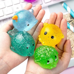 Cross-Border Hot-Selling Gold Powder Marine Animal Squishy Toy Super Cute Stress Relief Big Dumpling Decompression Artifact Manufacturer Ready Stock Wholesale