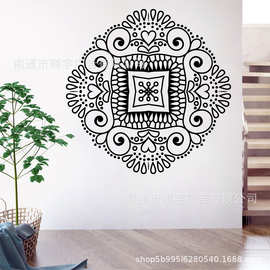莲花花型图案 自粘可移除PVC 墙贴贴纸 门贴 装饰客厅沙发背景墙
