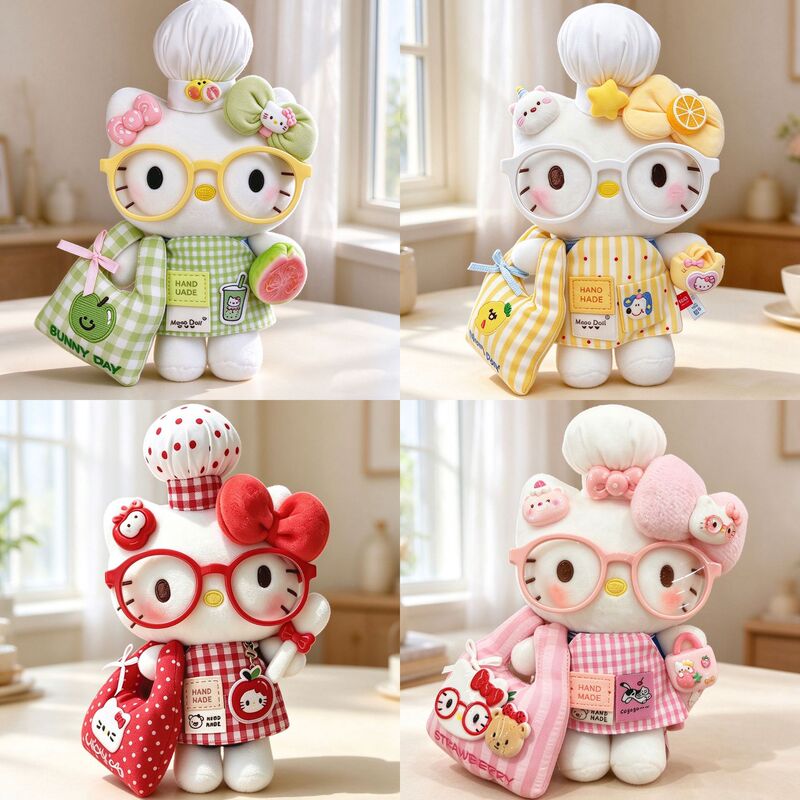 Popular Hello Kitty Cartoon Apron Kt Pendant Keychain Plush Doll Backpack Decoration Toy Popular Hello Kitty Cartoon Apron Kt Pendant Keychain Plush Doll Backpack Decoration Toy