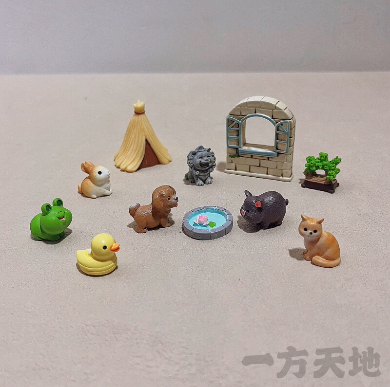 Scene model simulation miniature mini animal frog duck pig cat rabbit lion sand table props ornaments