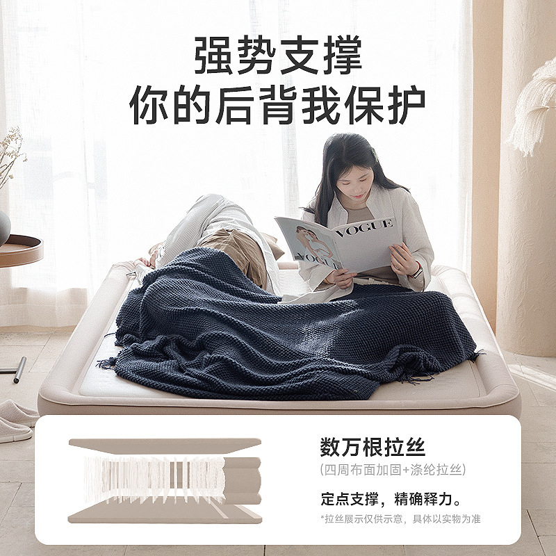 Shanyue 弾性シルククラウドベッドブラッシュインフレータブルマットレス屋外キャンプホームフロアマットレスインフレータブルベッド全自動エアクッションベッド|undefined
