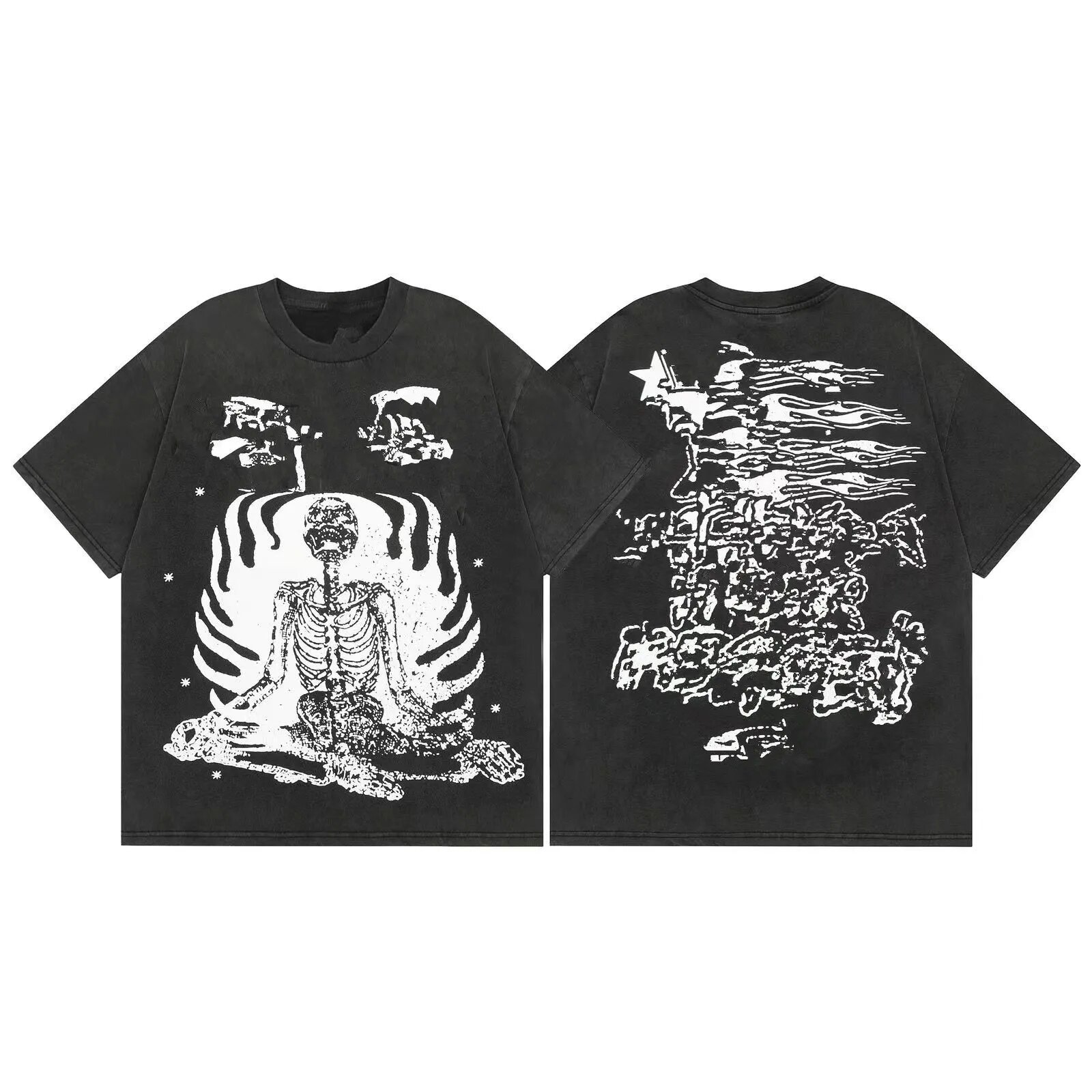 Verano nuevo estilo marca de moda europea y americana para hombres y mujeres camiseta de algodón casual suelta ajustada camiseta gráfica de manga corta de verano top de manga corta