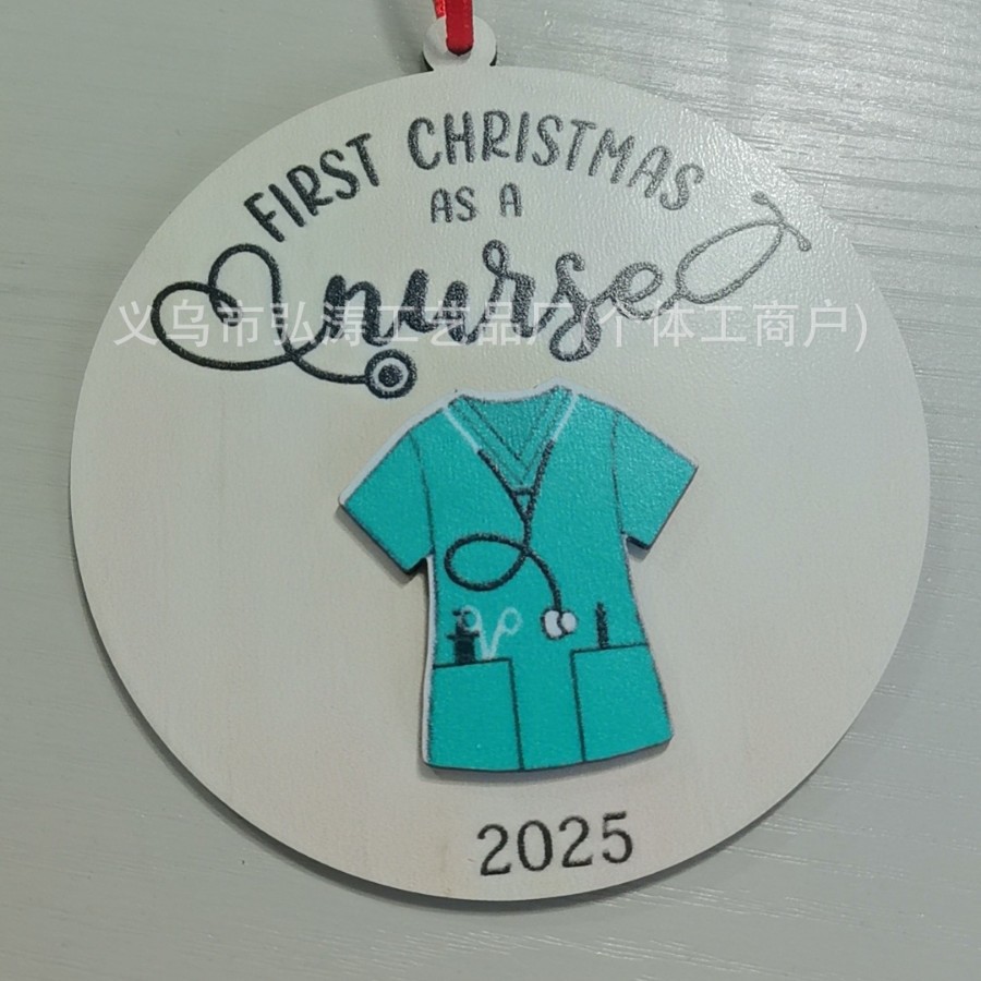 Decoración colgante 2026 nuevo mejor regalo de mudanza decoración de madera decoración para el hogar decoración del árbol de Navidad rojo