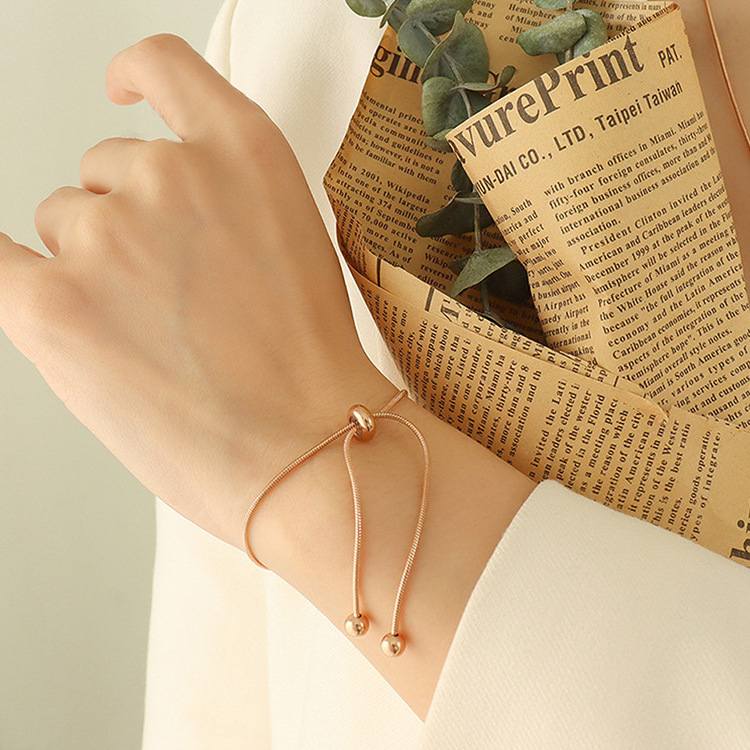 8g Weight PVD Coated Gold Plating Process 14K Gold Plated, Real Gold Plated Plating Material Bracelets Classification 1 Piece Quantity PVD Coated Real Gold Plated Solid Color Stainless Steel Simple Style Waterproof Non Tarnish Bracelets