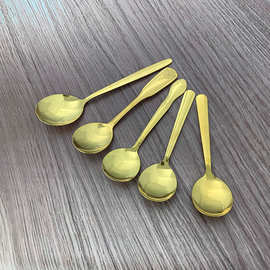 不锈钢圆勺创意高颜值汤匙家用餐厅吃饭勺甜品勺喝汤汤勺儿童勺