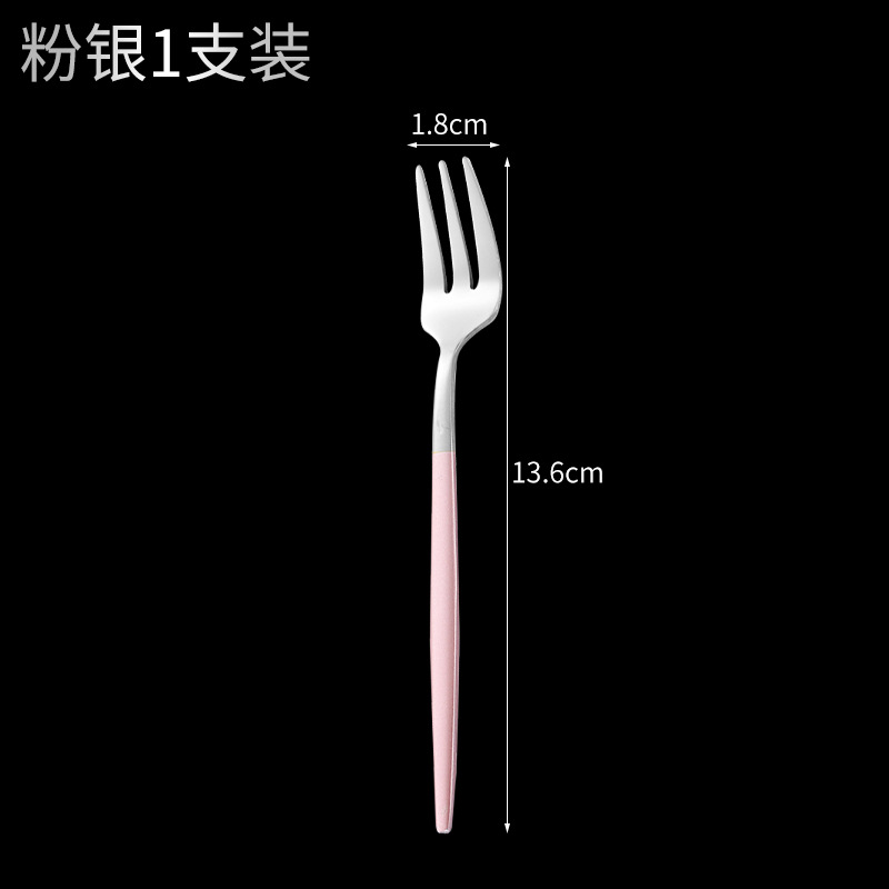 파우더 실버 3 치아 과일 포크