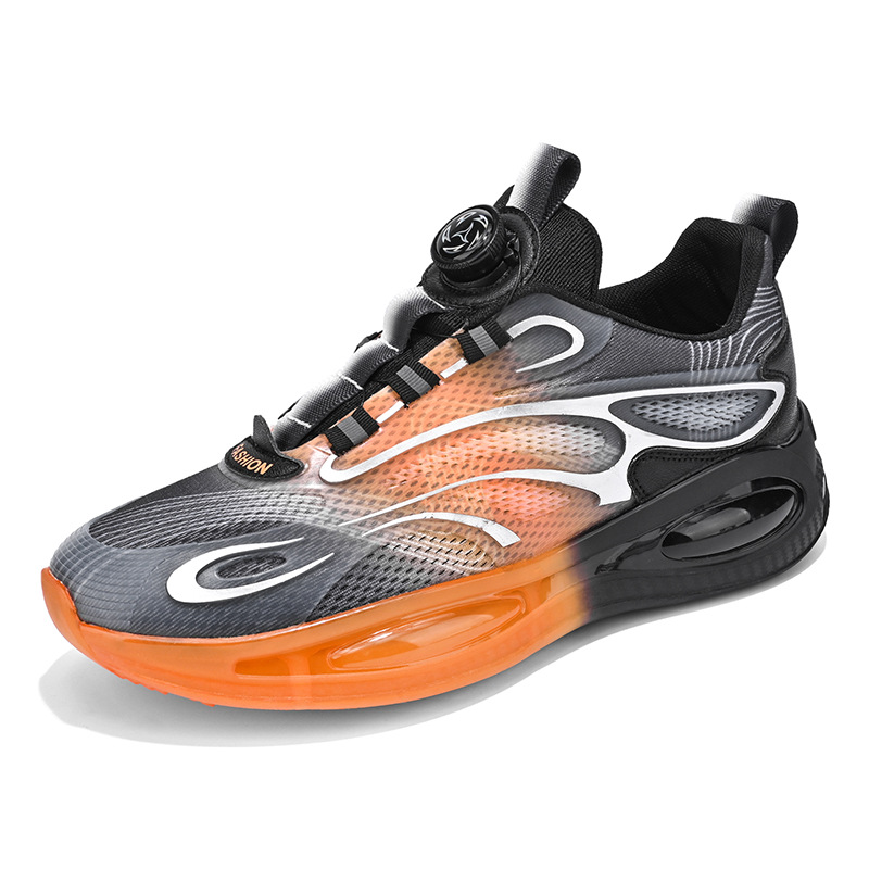 Zapatillas Deportivas Casuales Blancas de Malla con Hebilla Giratoria para Hombre, Transpirables, con Amortiguación de Aire, Novedad 2025