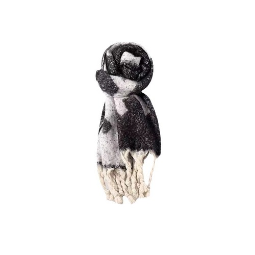 Mohair braided scarf for women Korean new winter shawl thickened high-end warm plush scarf trendy