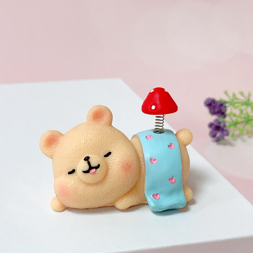 Creative Bear Cake Baking Decoration Car Furnishings Micro Landscape Decoration Resin Crafts