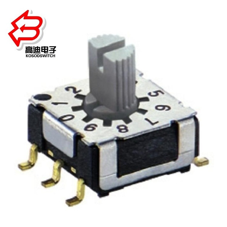 10档防水旋转拨动开关 防水编码开关10位 防水10位旋转开关贴片