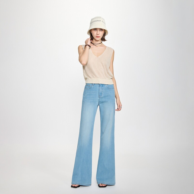 Seline&Shilin 26 Summer New Supermodel Pants Four-Way Stretch Slightly Flared Jeans for Women High Waist Slimming Straight Flare Pants Seline&Shilin 26 Summer New Supermodel Pants Four-Way Stretch Slightly Flared Jeans for Women High Waist Slimming Straight Flare Pants