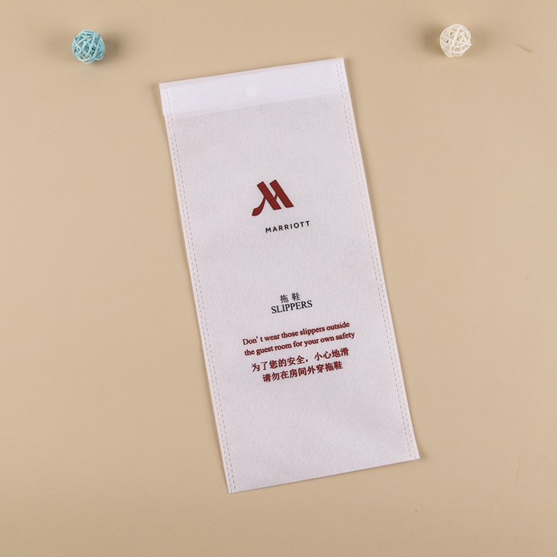定制logo酒店拖鞋袋无纺布信封按扣袋民宿旅馆鞋子防潮防尘收纳袋