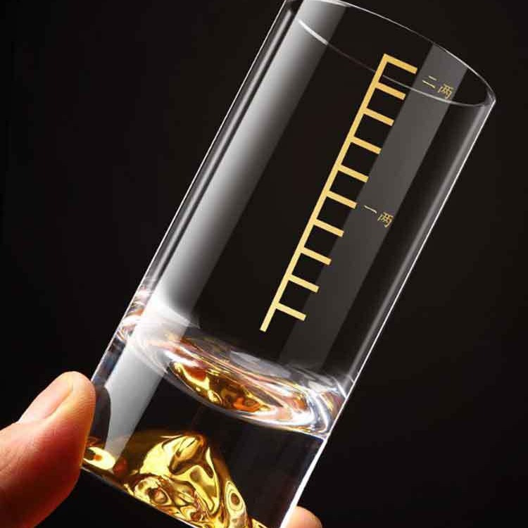 Tazas de vino de vidrio templado europeas 2 dos 3 dos tazas de vino grande con una escala de tazas de vino domésticas dos dos tazas