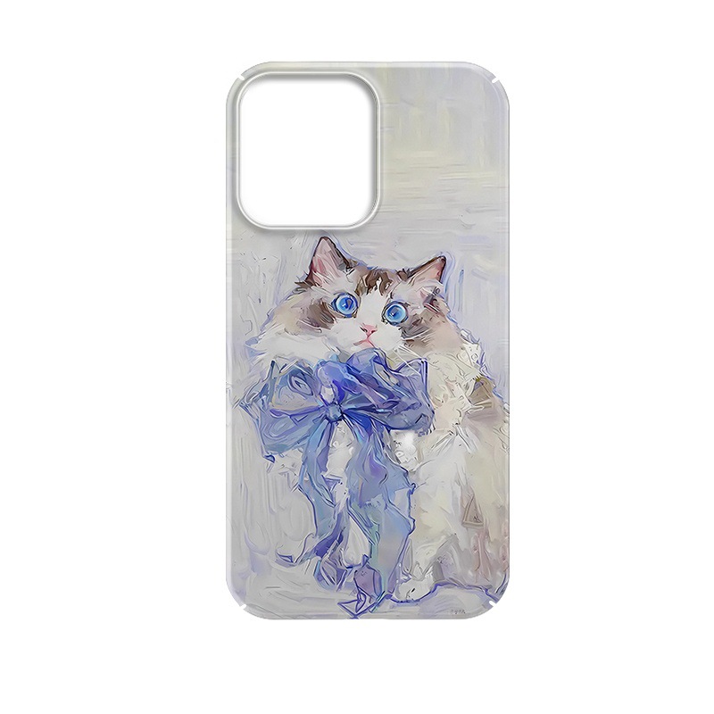 Arte para gatos para Apple 17promax dibujos animados lindos iPhone 16pro lente todo incluido 15 nuevo