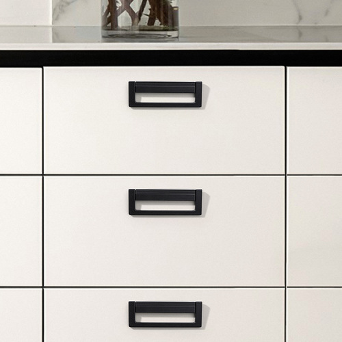 Simple flat concealed button drawer cabinet handle invisible flat-mounted gusset furniture hardware aluminum alloy groove-free handle