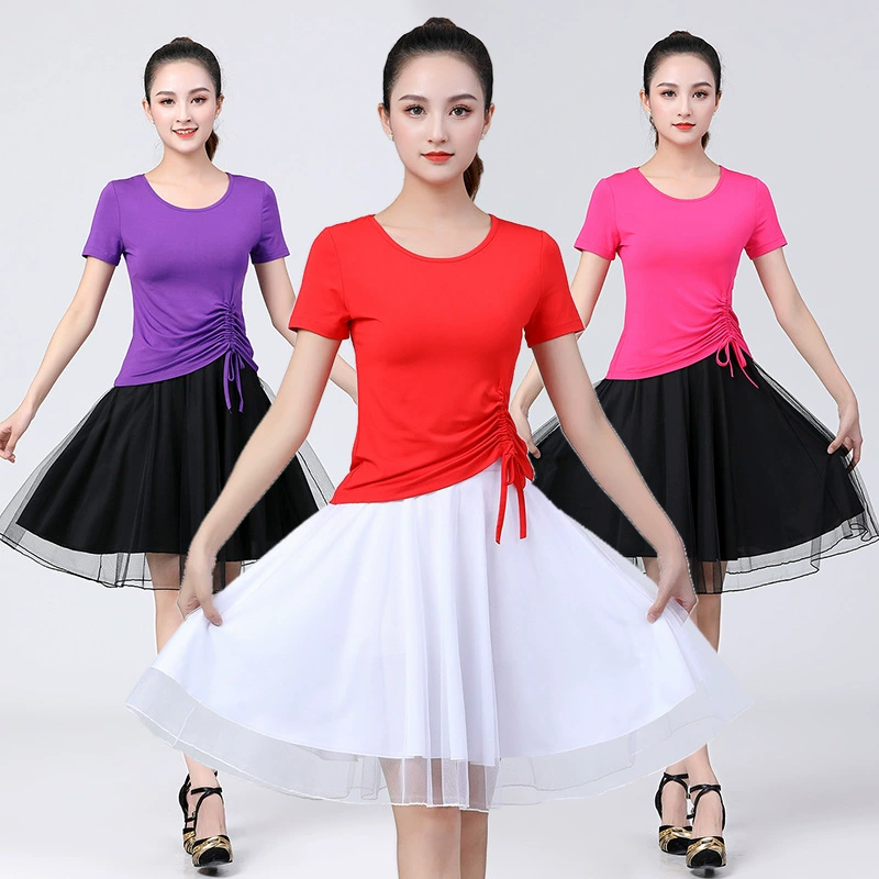 Модальный костюм для квадратных танцев, женская летняя юбка, новая модная танцевальная одежда для среднего и пожилого возраста, юбка, одежда для выступлений