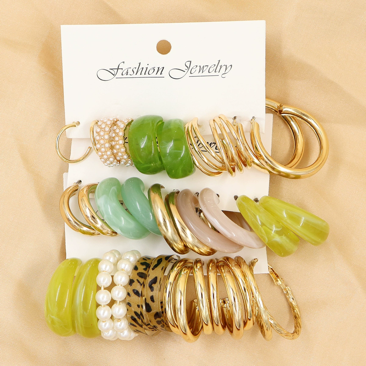 Metal Earrings Set, Retro Creative Design with Pigtail Hooks, Simple Elegant, Assorted Colors