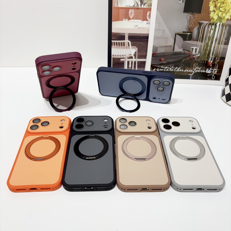 Suitable for Apple 18Promax fine hole iPhone17 phone case 360 armor shield rotating stand 15 protective cover 16