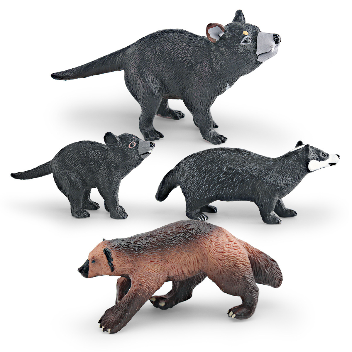 Transfronteriza venta caliente para niños simulación de juguetes modelo de animal forestal sólido cabeza plana tejon de miel modelo decoración creativa