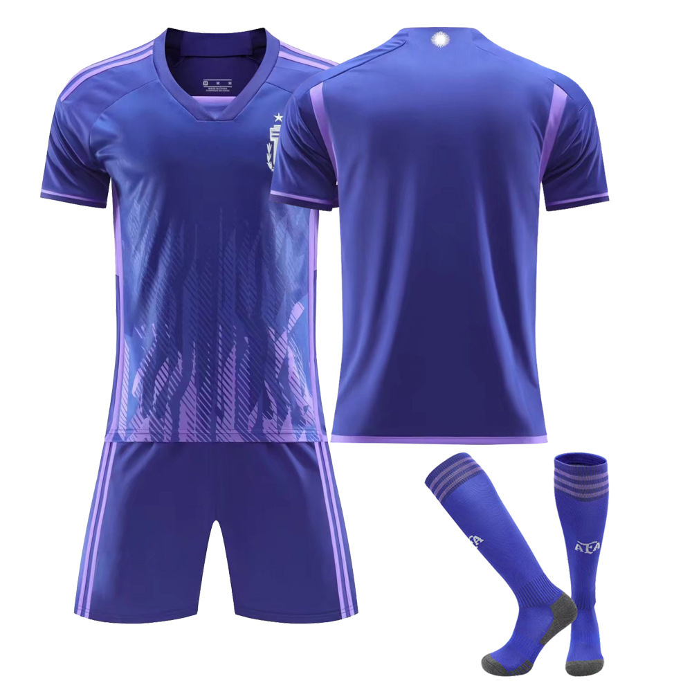 Verano Argentina fútbol uniforme niños traje de los hombres al aire libre correr deportes de secado rápido Massey Jersey mujeres adultas al por mayor