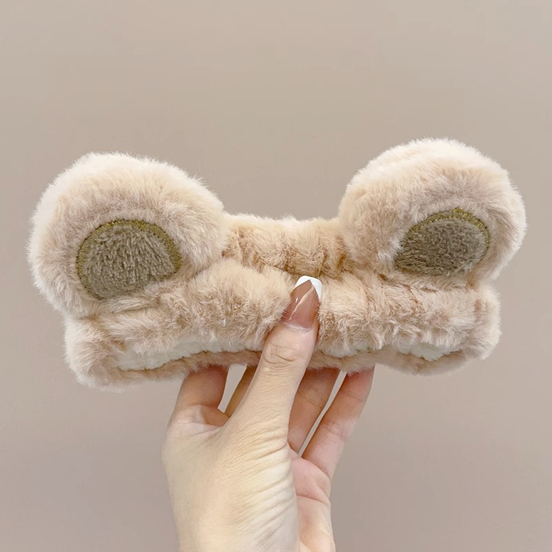 Ciervo blanco mismo estilo oso cara lavado banda de pelo máscara facial especial diadema antideslizante presión banda de pelo todo partido horquilla tocado