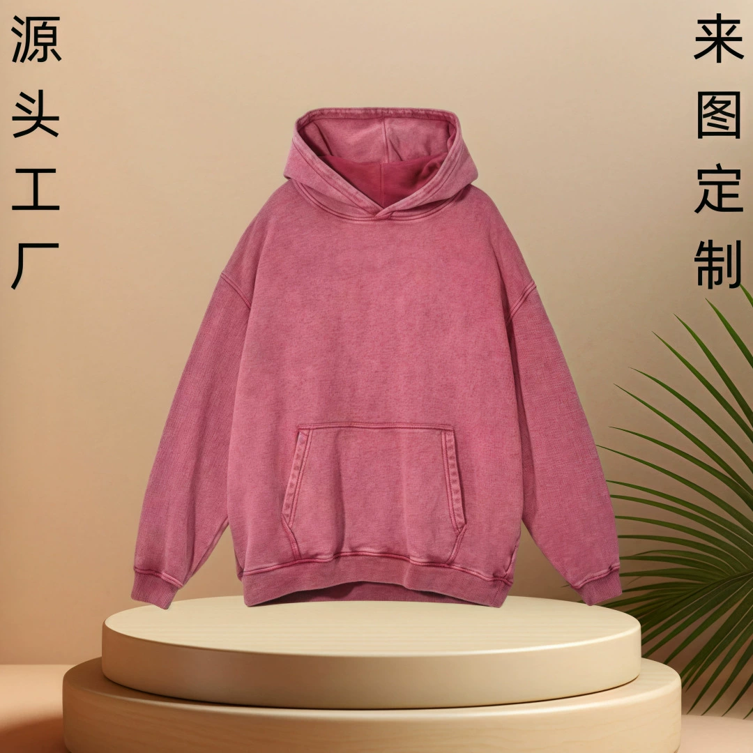 Индивидуальная Внешняя торговля Тяжелая вода для стирки Макияж Старый свитер с капюшоном Винтаж Жареная Снежинка Свободный свитер на заказ