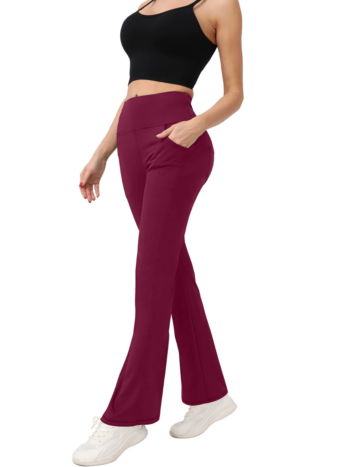 (Кросс-бордерная торговля), л leggings, спортивное туристическое нижнее белье для коррекции формы бедер, расклешенные брюки для спортивного зала, европейский стиль, новая коллекция, высокая талия