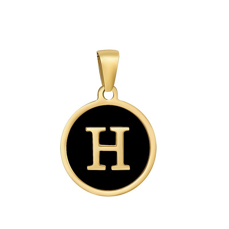 4g Weight Pendant Jewelry Making Type 16mm Jewelry Making Size DIY Jewelry Accessories Classification 1 Piece Quantity 304 Stainless Steel Material Letter, Word Pattern Classic Style Style Enamel, Plating Craft Black Color 1 Piece 16mm 304 Stainless Steel Letter Word Pendant DIY Jewelry Accessories 8