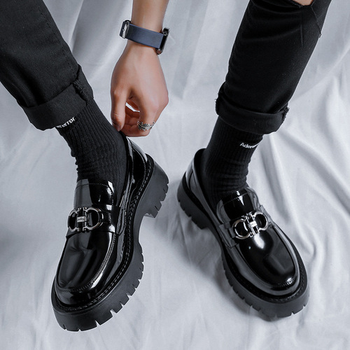 Men's slip-on leather shoes, shiny pointed toe casual shoes, trendy shoes, physical store supply, dropshipping 21288-R