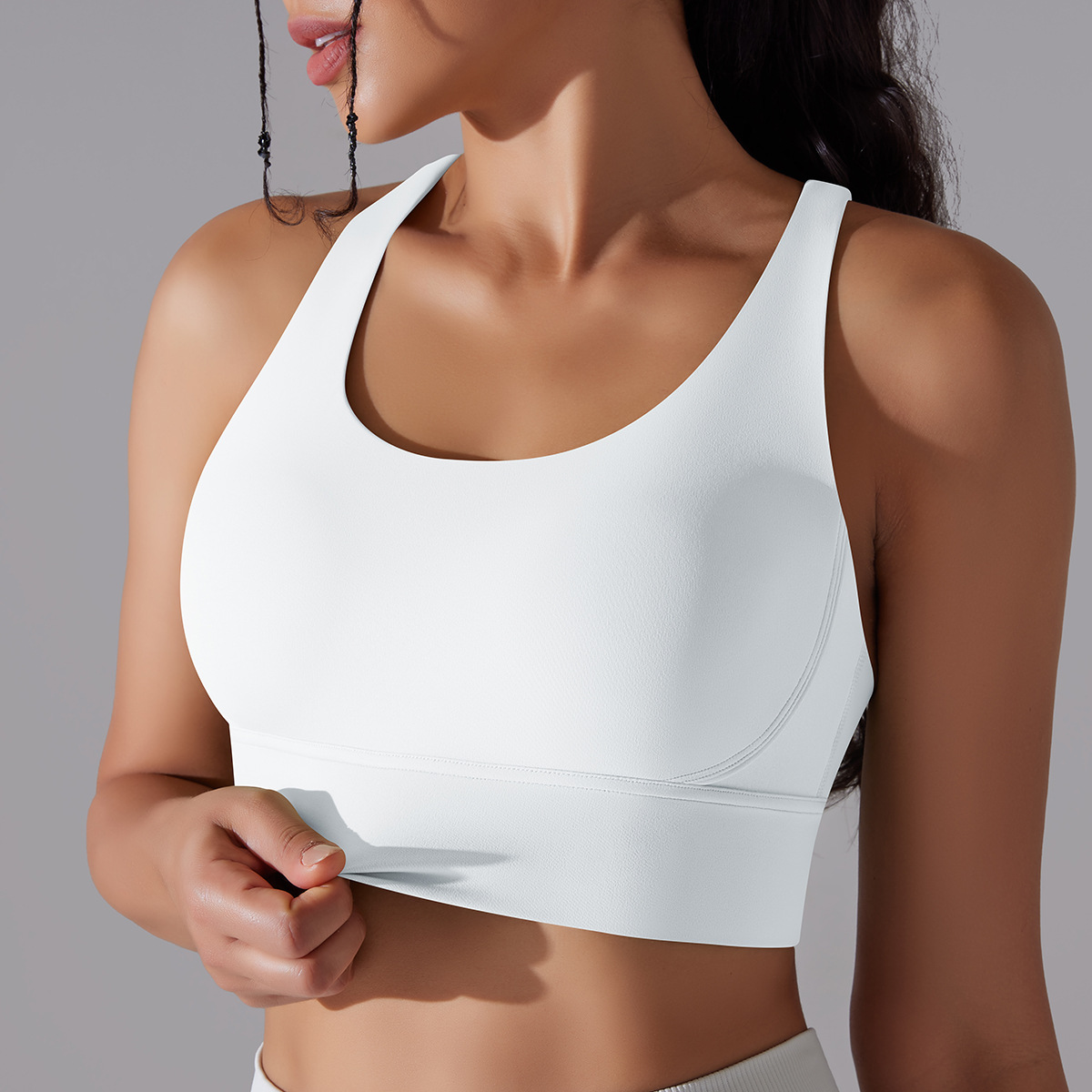 127g Weight Sleeveless Sleeve Length Nylon, Spandex Fabric Type Short Top Length Halter Crisscross Tank Tops Type Fitness, Yoga Occasion U Neck Neckline Solid Color Pattern Sports Style Sports Solid Color Nylon Spandex U Neck Active Tops Halter Crisscross Tank 15