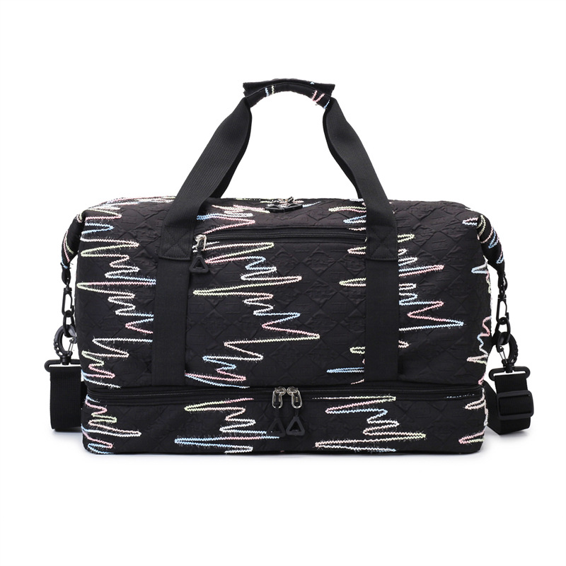 Bolsa de viaje de expansión ligera para mujer, bolsa de almacenamiento de equipaje de gran capacidad plegable para hombre, bolsa de yoga de fitness para deportes secos y húmedos al por mayor