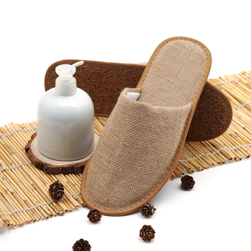 Palm Sole Disposable Slippers Star Hotel Adult Plaid Disposable Hotel Supplies Slippers