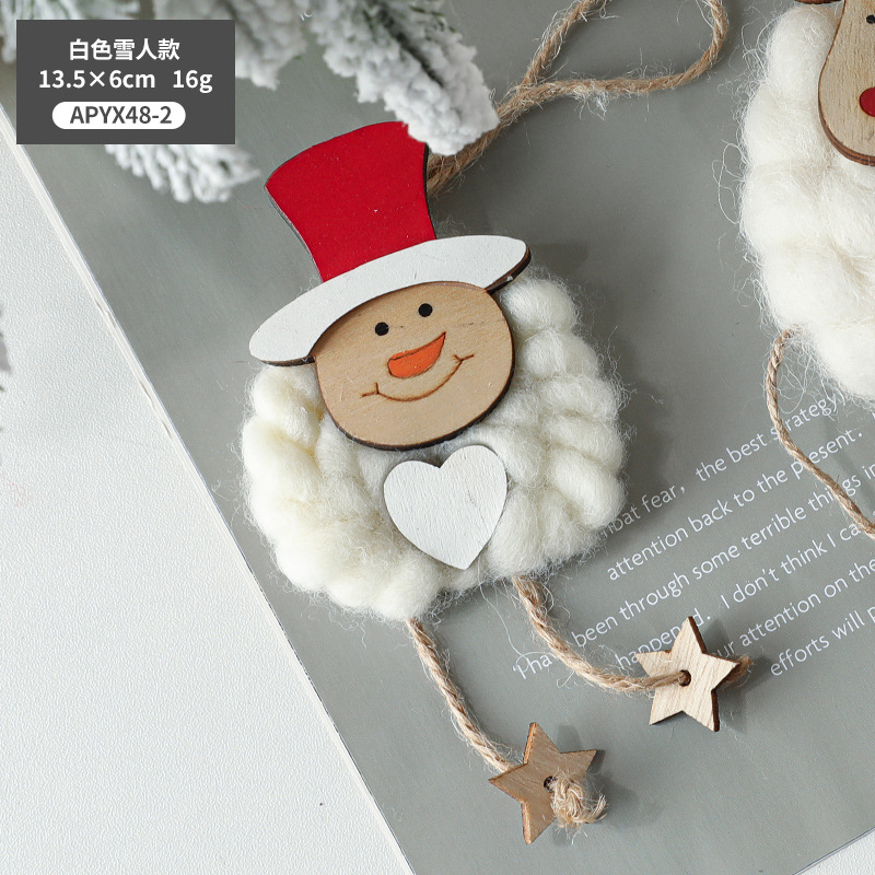 Transfronterizo Hong Kong Heng Navidad fieltro tela muñeca colgante anciano muñeco de nieve ciervo muñeca centro comercial ventana árbol de Navidad Decoración