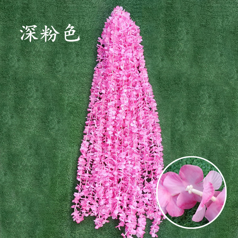 Decoración de la boda flor artificial imitación cadena de orquídeas tiras de flores de glicina decoración de techo de auditorio de bodas plástico orquídea falsa