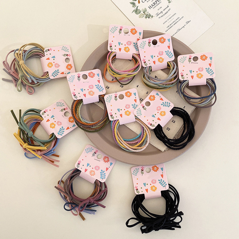 2021 nuevo estilo coreano diadema hembra red ins negro serie alta elástica simple Cola de Caballo cuerda de pelo Mori estilo femenino