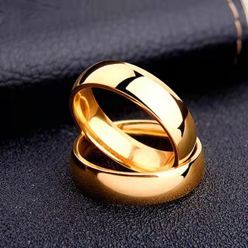 platinum glossy golden ring stainless steel