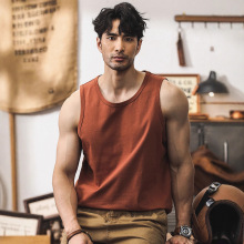 美式复古重磅棉款健身背心男潮牌宽松坎肩休闲大码夏季无袖t恤男