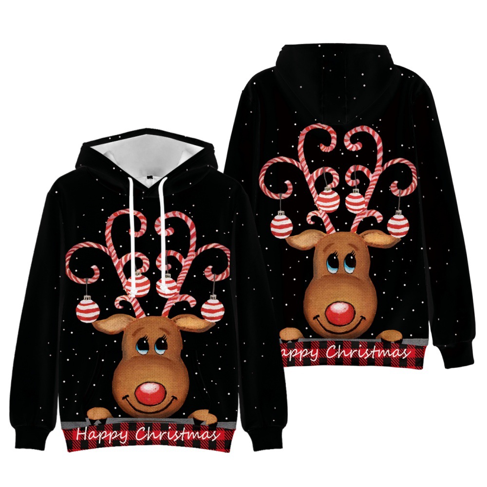 Men's Clothing Autumn and Winter Christmas Hoodies Christmas Tree Men's and Women's Pullover Clothes Wholesale_voghion.com