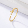 Ring with letters, zirconium, trend goods, jewelry, silver 925 sample, English letters, on index finger, Korean style