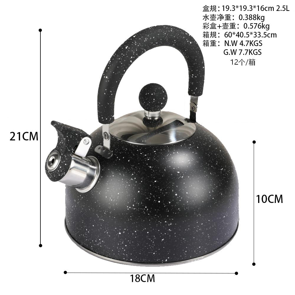 Hervidor de Agua Silbante de Acero Inoxidable 201, Apto para Gas e Inducción, para Cocina y Camping