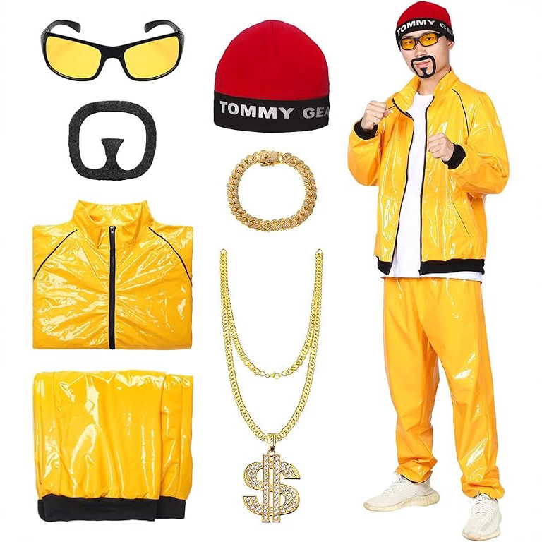 Halloween Adult 90 s Celebrity Costume Patent Leather Glossy Mirror Split Hip Hop Retro Disco Costume