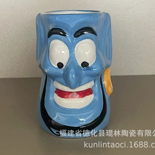 源头厂家定制像灯神许下多喝水身体棒的愿望 阿拉丁灯神陶瓷杯