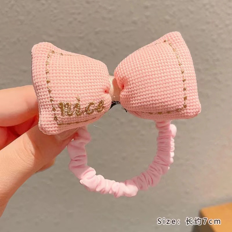 Niños una variedad de flores arco de cabello para niñas atadas bolas anillo de cabello de alta elasticidad duradera no lastimar la banda de cabello para mujeres