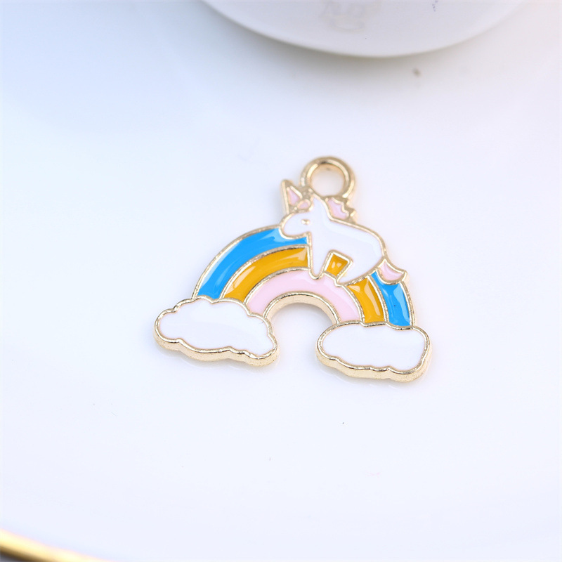 DIYアクセサリー合金滴油虹雲ネックレスイヤリングキーホルダーペンダントメーカー卸売り|undefined